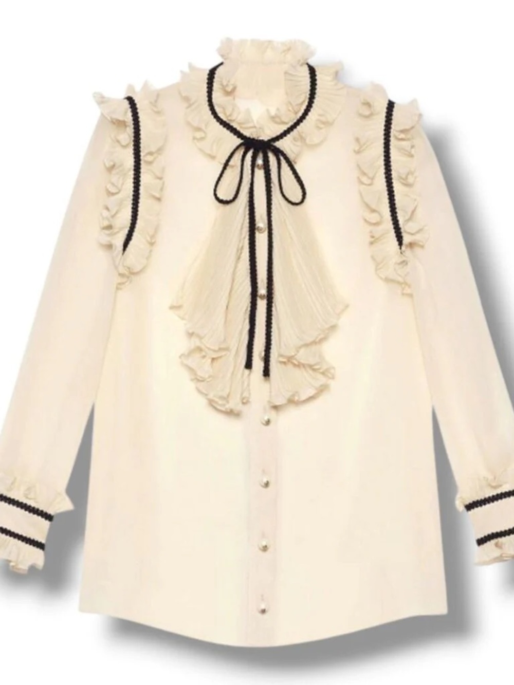 Gucci Romantic silk frill bow blouse